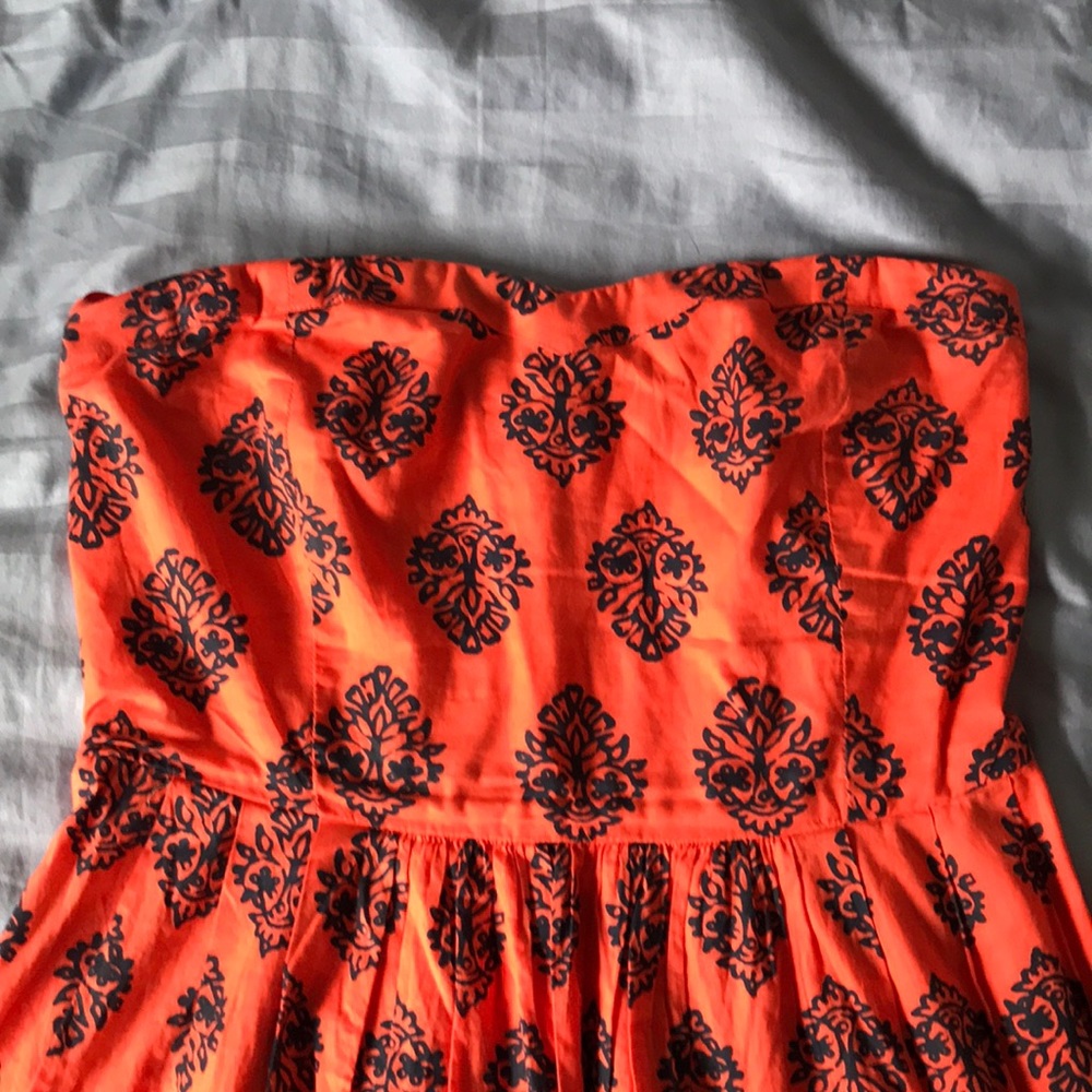 Orange and blue strapless dress from Old Navy